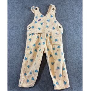 VINTAGE 90s OshKosh BGosh Vestbak Overalls Toddler 2T All Over Print Corduroy